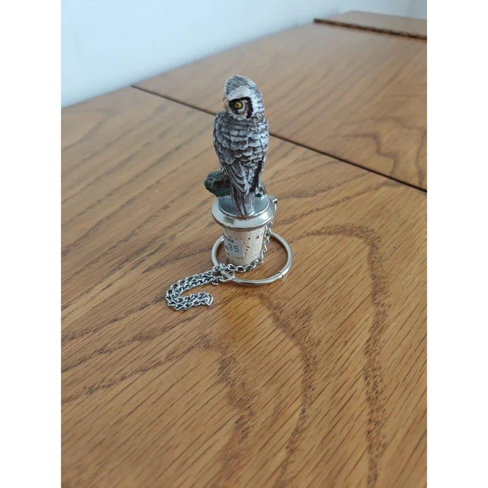 Vintage WTU Owl Metal Wine Bottle Stopper Barware Collectible